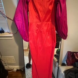 Elegant Red and Pink Women's Dress